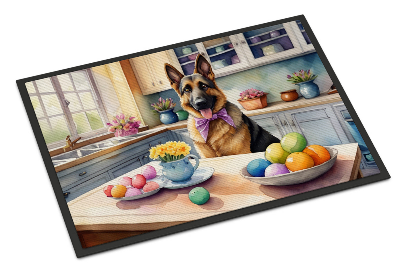Decorating Easter German Shepherd Doormat
