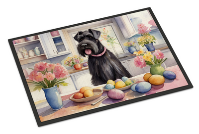 Decorating Easter Giant Schnauzer Doormat