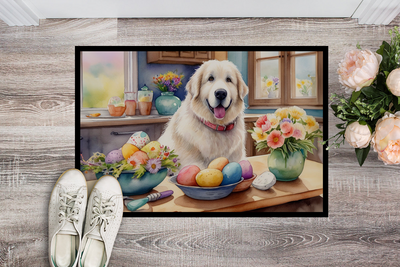 Decorating Easter Great Pyrenees Doormat