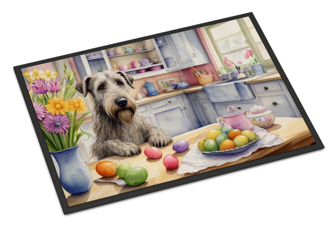 Decorating Easter Irish Wolfhound Doormat