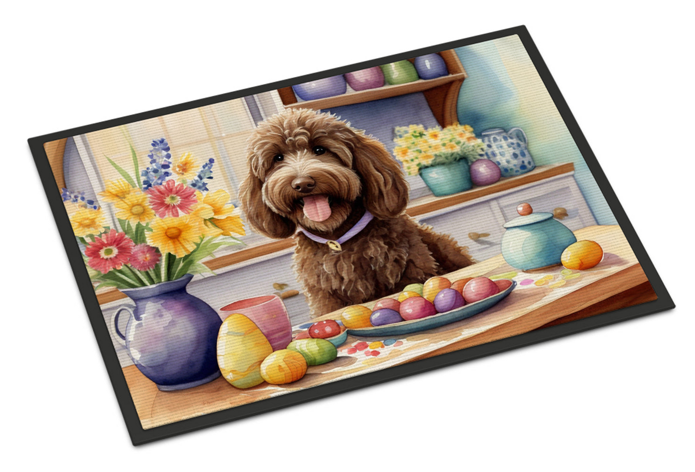 Decorating Easter Labradoodle Doormat