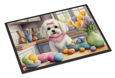 Decorating Easter Maltese Doormat