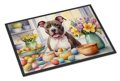 Decorating Easter Pit Bull Terrier Doormat