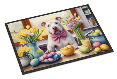 Decorating Easter Pit Bull Terrier Doormat