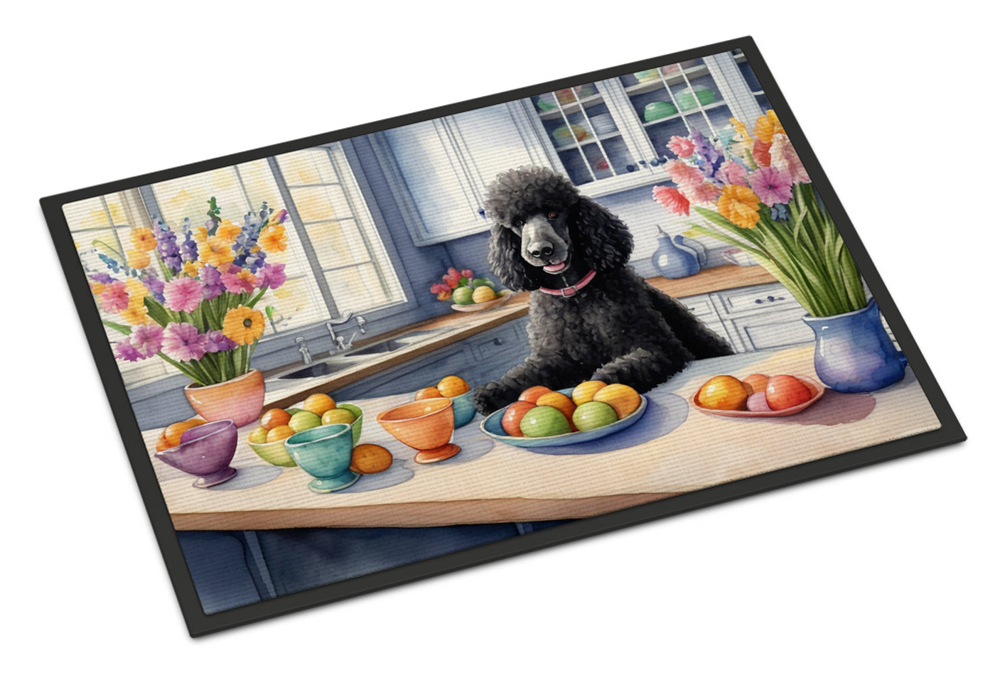 Decorating Easter Black Poodle Doormat