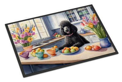 Decorating Easter Black Poodle Doormat