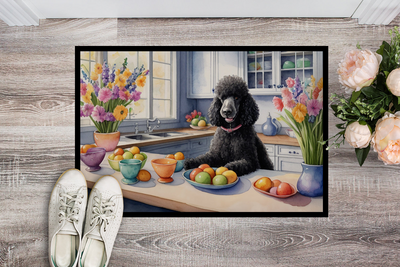 Decorating Easter Black Poodle Doormat