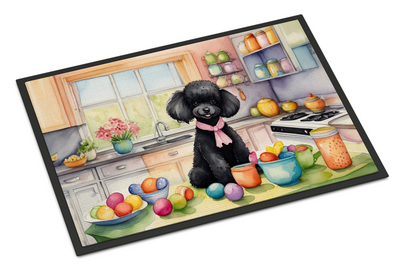 Decorating Easter Black Poodle Doormat