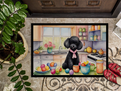 Decorating Easter Black Poodle Doormat