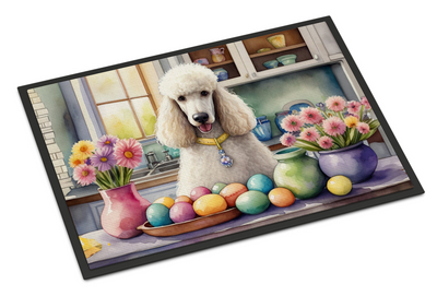 Decorating Easter White Poodle Doormat