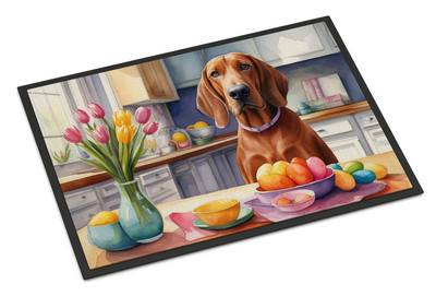 Decorating Easter Redbone Coonhound Doormat