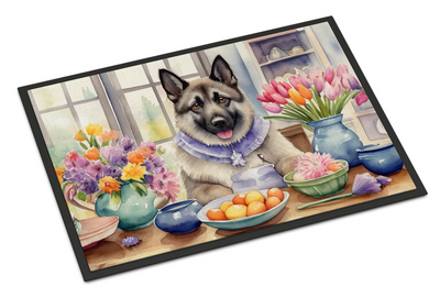 Decorating Easter Norwegian Elkhound Doormat