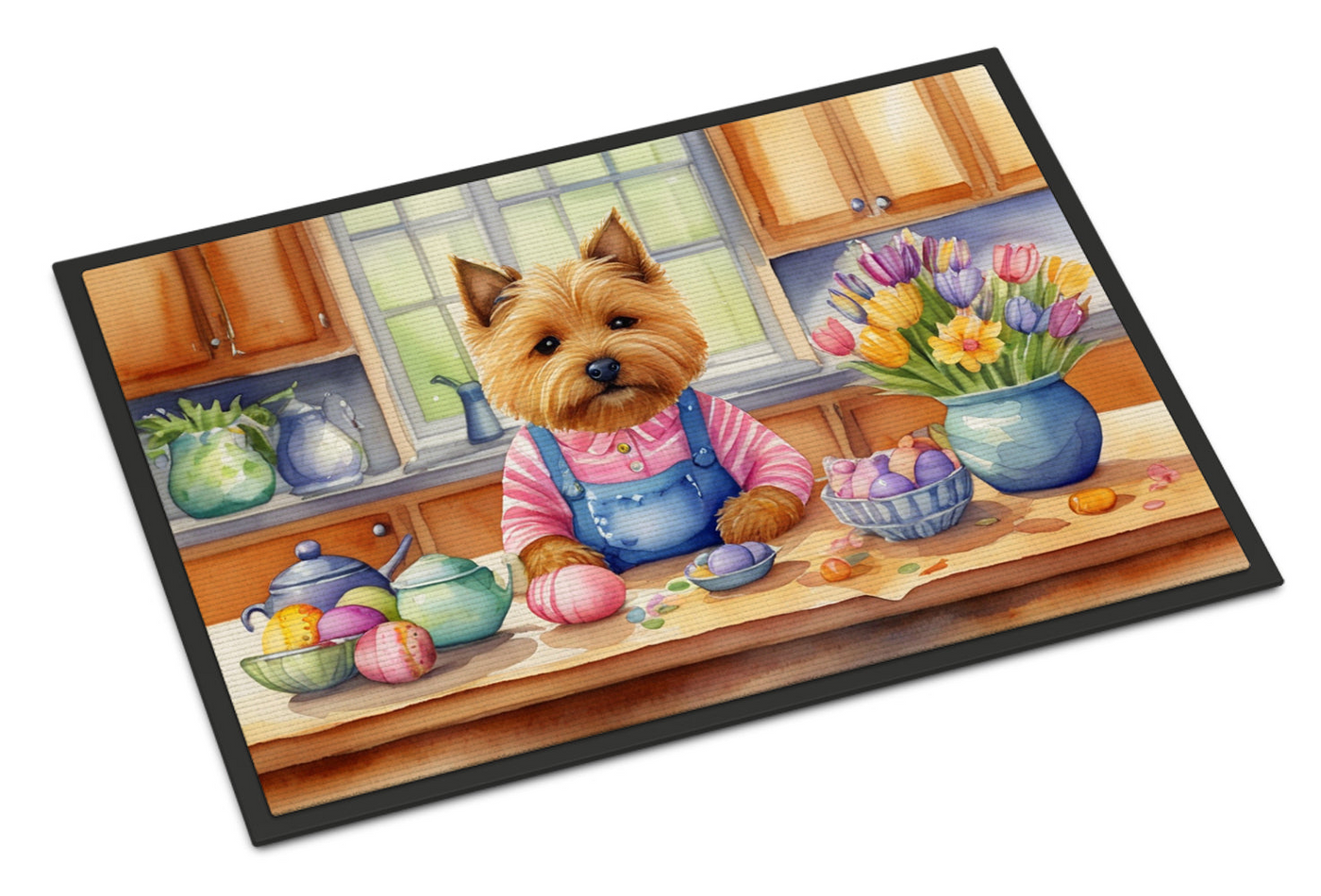 Decorating Easter Norwich Terrier Doormat