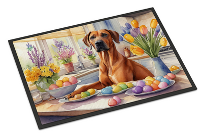 Decorating Easter Rhodesian Ridgeback Doormat