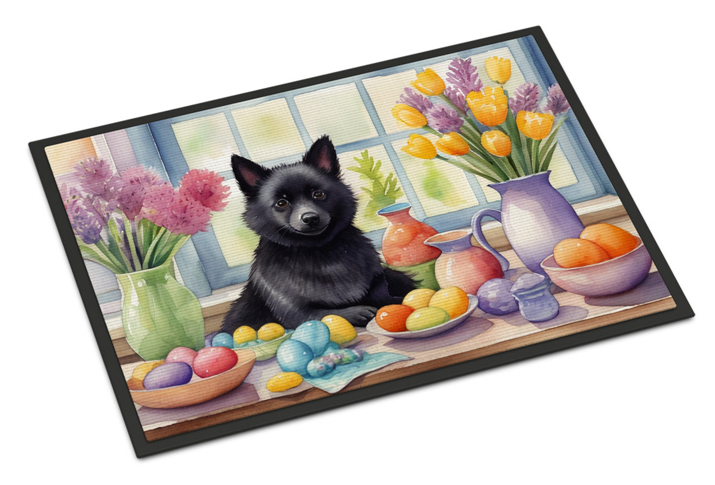 Decorating Easter Schipperke Doormat