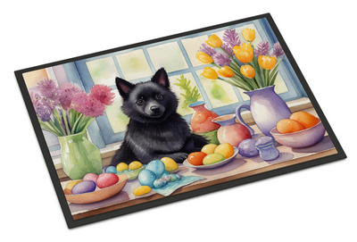 Decorating Easter Schipperke Doormat