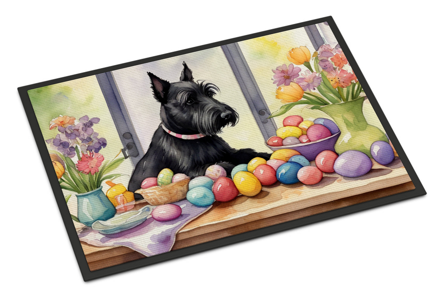 Decorating Easter Scottish Terrier Doormat