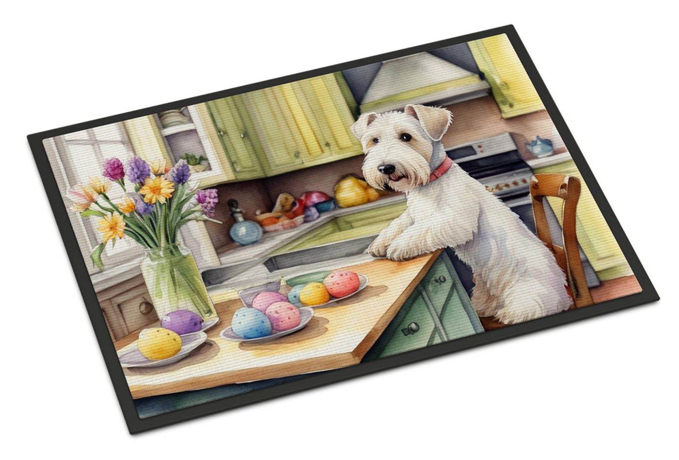 Decorating Easter Sealyham Terrier Doormat