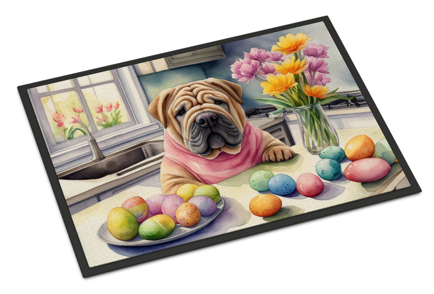 Decorating Easter Shar Pei Doormat
