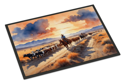 Cattle Drive at Sunset Doormat