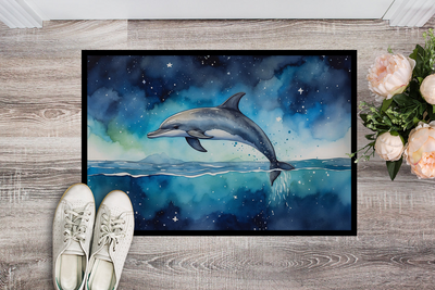 Dolphin in a Starry Sea Doormat