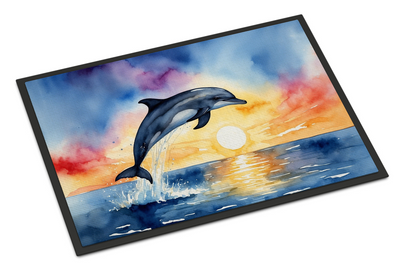 Dolphin Leaping at Sunrise Doormat