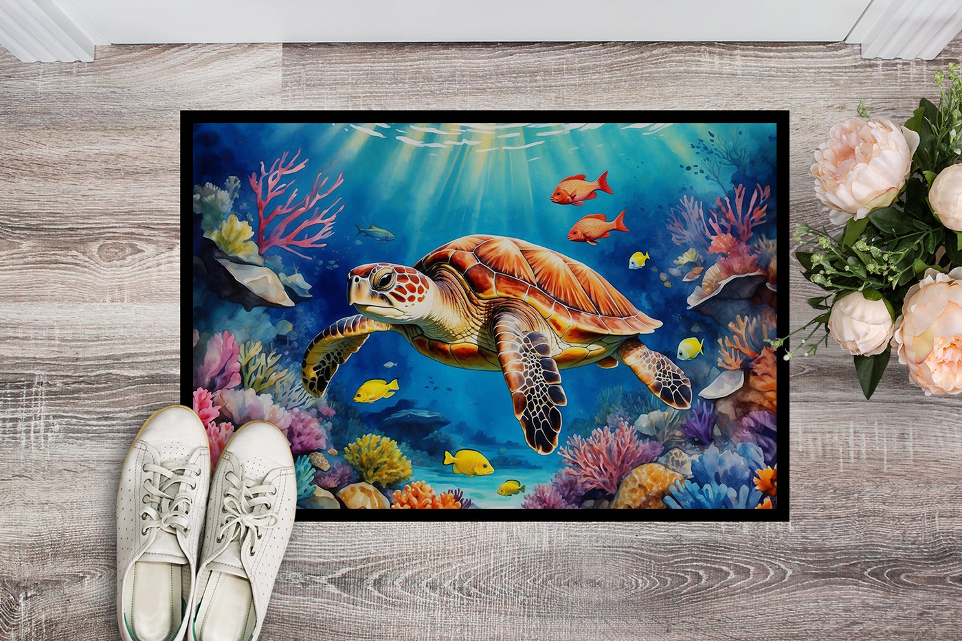 Turtle and Reefs Doormat