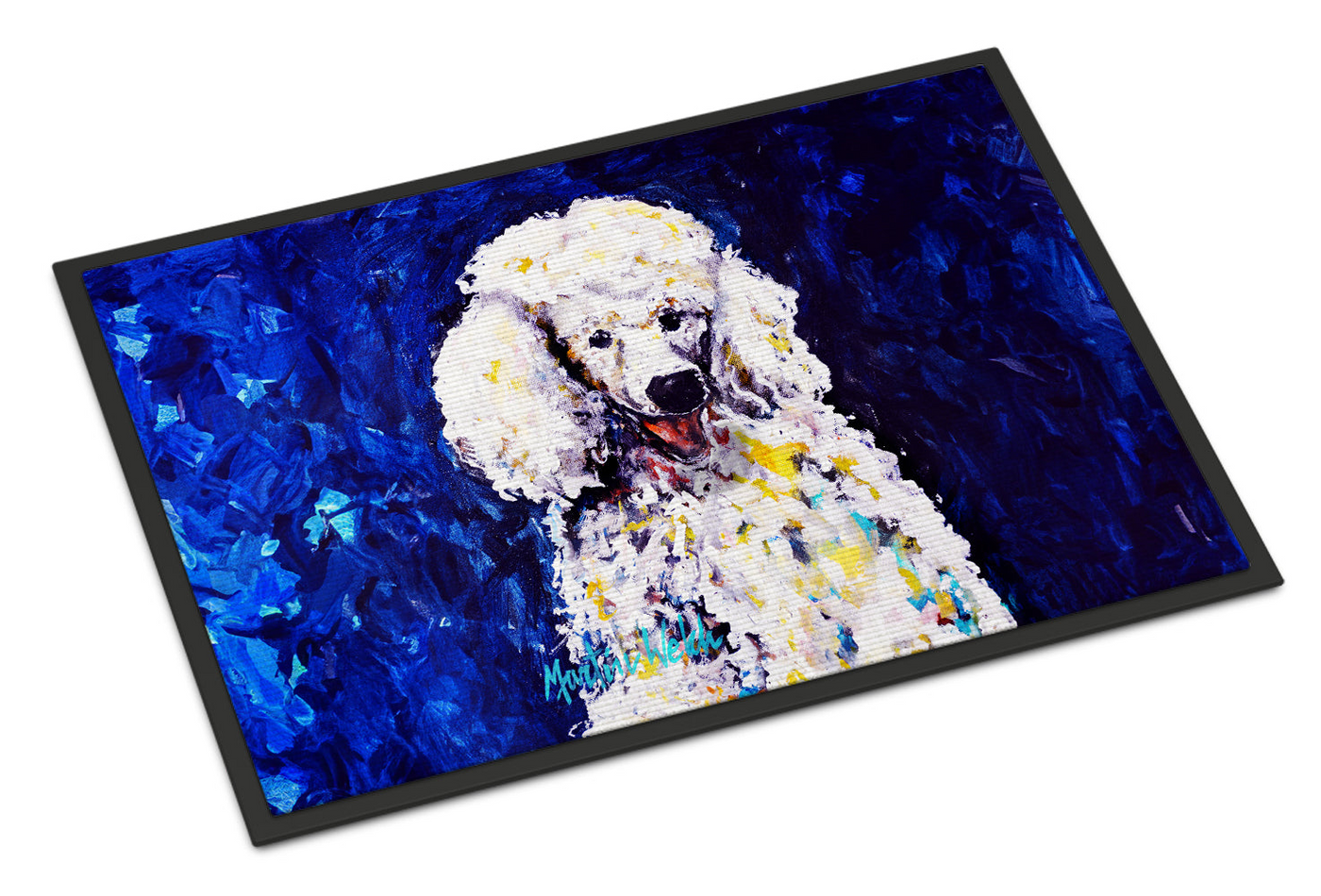 Louie White Poodle Doormat