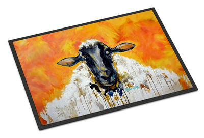 Peach Wool Sheep Doormat