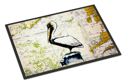 Pelican on Map Doormat