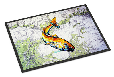 Red Fish On Map Doormat