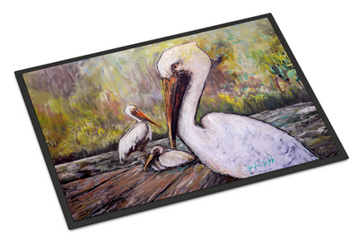 Three Pelicans on a Pier Doormat