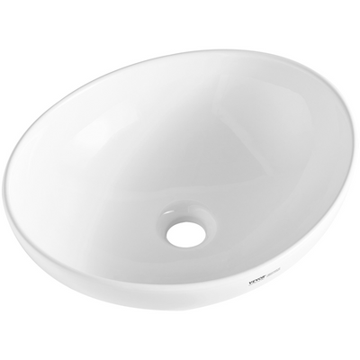 VEVOR Modern Ceramic Vessel Sink 16"x13.4" Bathroom Vanity Bowl Countertop White