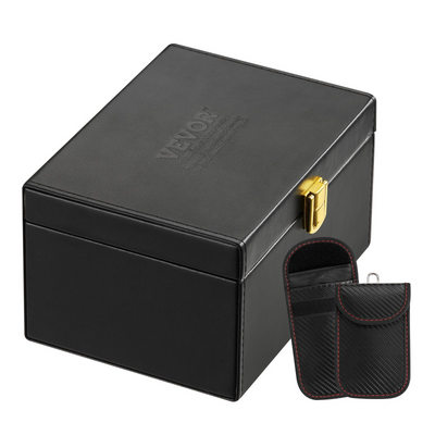 VEVOR Faraday Box Signal Blocking Holder for 5~8 Car Keys with 2 Key Bags Black，Car Key Signal Blocking Box Box for Car Security