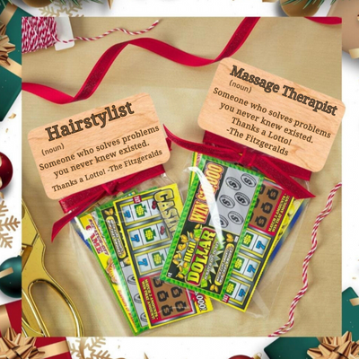 10 PACK Bulk Family Christmas Gifts Lottery Ticket Personalized Package for Multiple Christmas Gifts