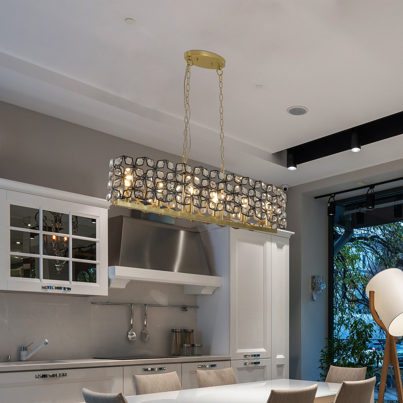 Modern Champagne Gold Oval Crystal ceiling chandelier  Luxury Home Decor Light Fixture