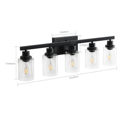 (Same as W1340P197622/L001010-B5) 5-Lights Farmhouse Vanity Lights Fixture Rustic Bathroom Light Fixture Bathroom Sconce (Without Bulbs)
