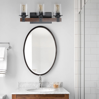 (Same as W1340P206654/L001004-W3H) 3-Lights Farmhouse Vanity Lights Fixture Rustic Bathroom Light Fixture Bathroom Sconce (No Bulbs)