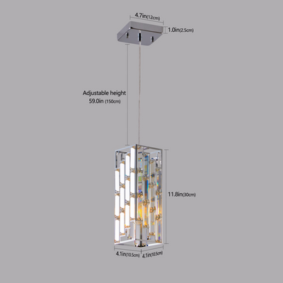 Modern Crystal Pendant Light - 3 Pack, Adjustable Hanging Ceiling Lamp with Crystal Prism Design for Dining Room, Kitchen Island, and Living Room -Chrome Finish