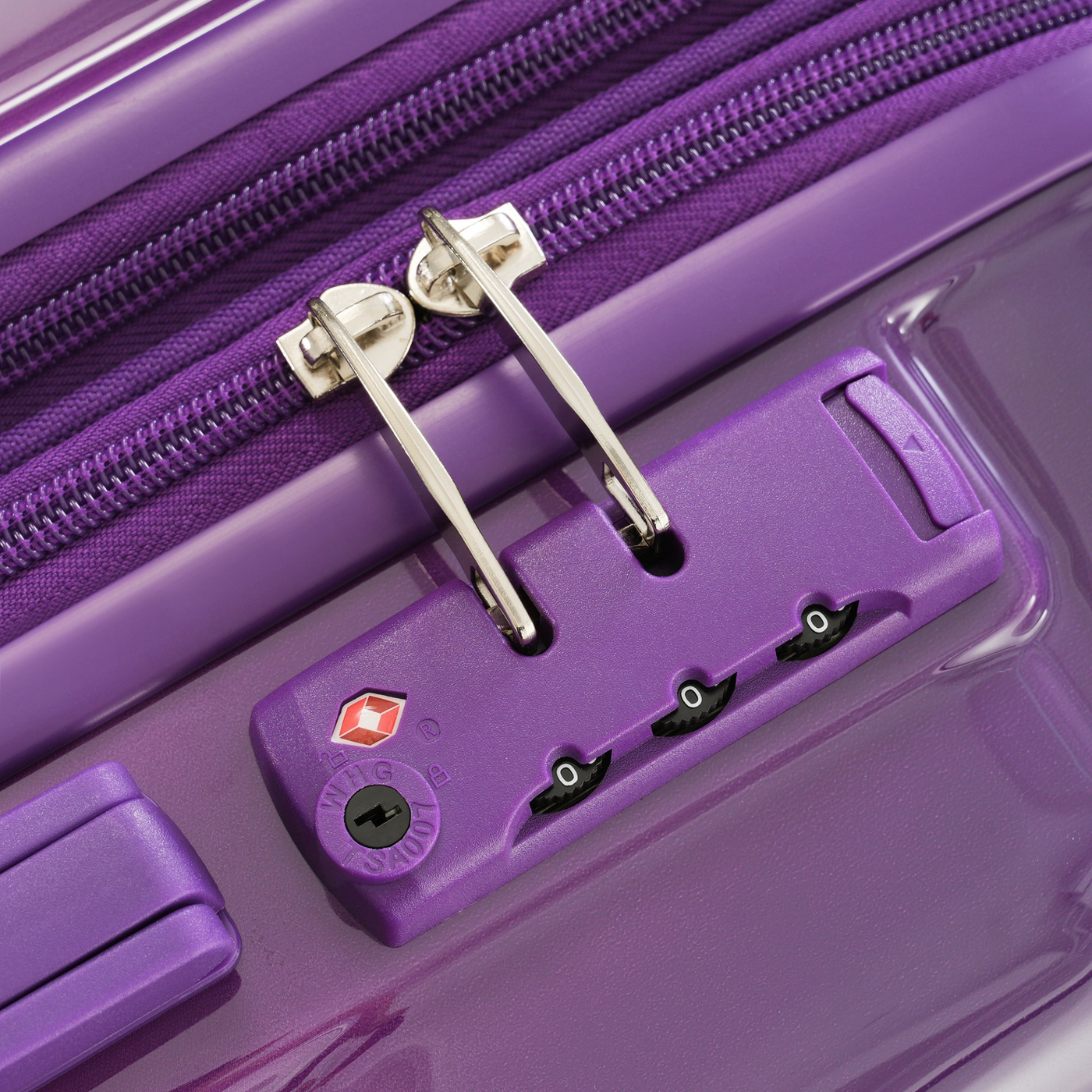 Luggage Set of 3, 20-inch with USB Port, Airline Certified Carry-on Luggage with Cup Holder, ABS+PC Hard Shell Luggage with Spinner Wheels, purple and pink