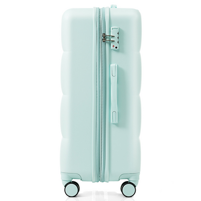 Luggage Set of 3, 20-inch with USB Port, Airline Certified Carry-on Luggage with Cup Holder, ABS Hard Shell Luggage with Spinner Wheels, grey green