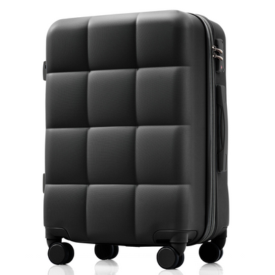 Luggage Set of 3, 20-inch with USB Port, Airline Certified Carry-on Luggage with Cup Holder, ABS Hard Shell Luggage with Spinner Wheels, black