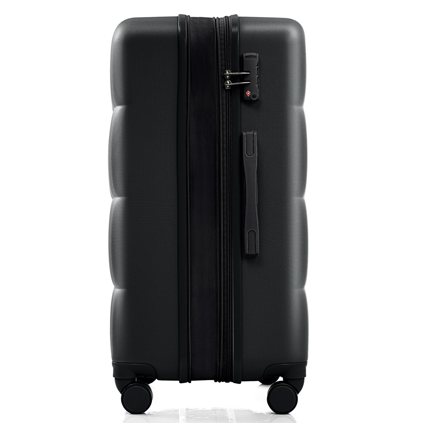 Luggage Set of 3, 20-inch with USB Port, Airline Certified Carry-on Luggage with Cup Holder, ABS Hard Shell Luggage with Spinner Wheels, black