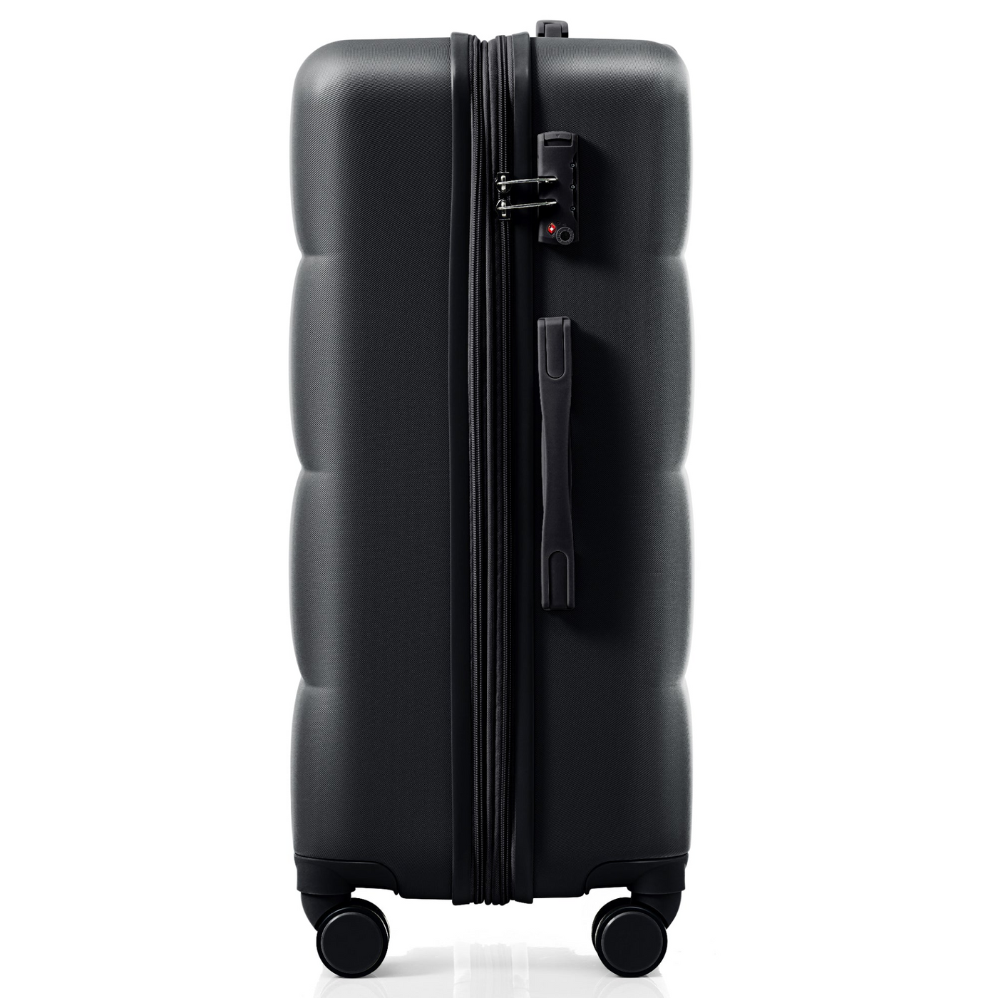 Luggage Set of 3, 20-inch with USB Port, Airline Certified Carry-on Luggage with Cup Holder, ABS Hard Shell Luggage with Spinner Wheels, black