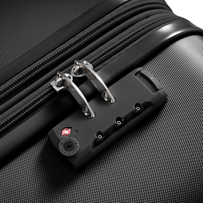 Luggage Set of 3, 20-inch with USB Port, Airline Certified Carry-on Luggage with Cup Holder, ABS Hard Shell Luggage with Spinner Wheels, black