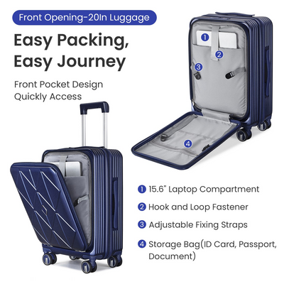 Luggage Sets 3 Piece(20/24/28), Expandable Carry On Luggage with TSA Lock Airline Approved, 100% PC Hard Shell and Lightweight Suitcase with Front Pocket and Spinner Wheels