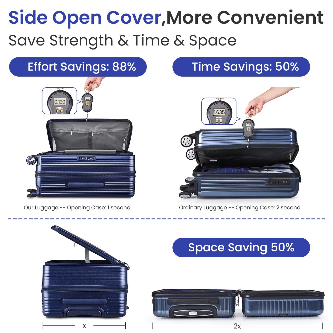 Luggage Sets 3 Piece(20/24/28), Expandable Carry On Luggage with TSA Lock Airline Approved, 100% PC Hard Shell and Lightweight Suitcase with Front Pocket and Spinner Wheels