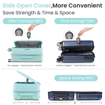 Luggage Sets 3 Piece(20/24/28), Expandable Carry On Luggage with TSA Lock Airline Approved, 100% PC Hard Shell and Lightweight Suitcase with Front Pocket and Spinner Wheels