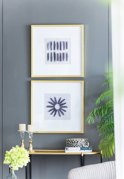 23.5“ x 23.5" Grace Purple Agate Shadow Boxes Wall Art, Set of 2