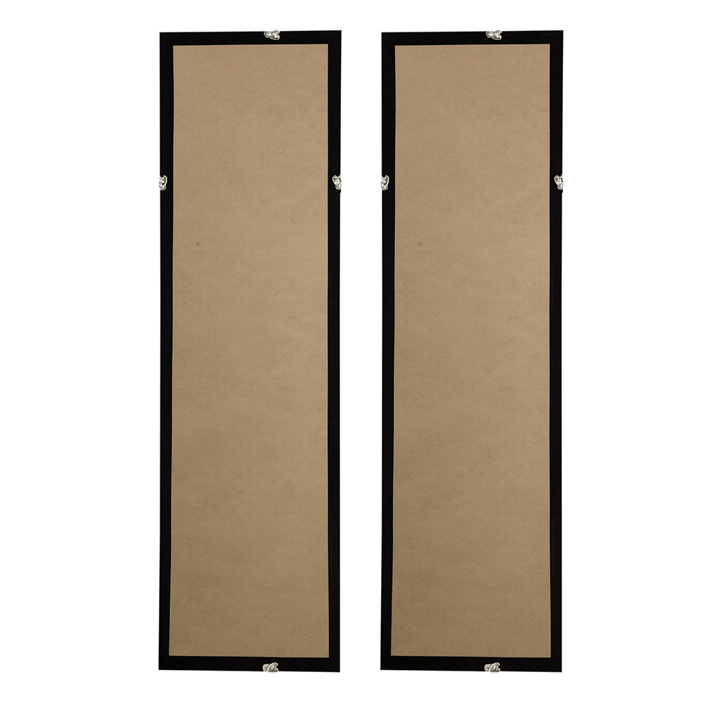 15.5" x 55" Rectangular Shaped Rice Paper Shadow Box Decor Wall Art, Transitional style Wall Decor, Set of 2